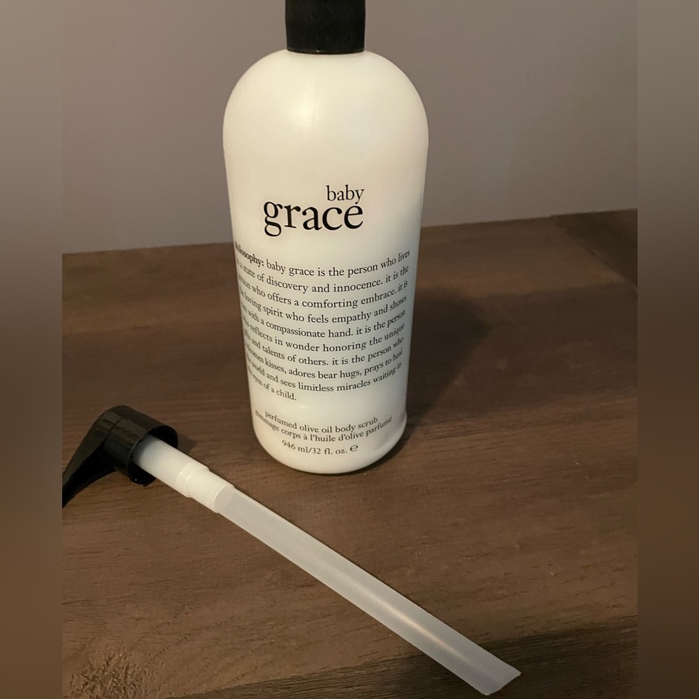 NWT Philosophy Baby Grace Perfumed Mega Size Olive Oil Body Scrub with Pump